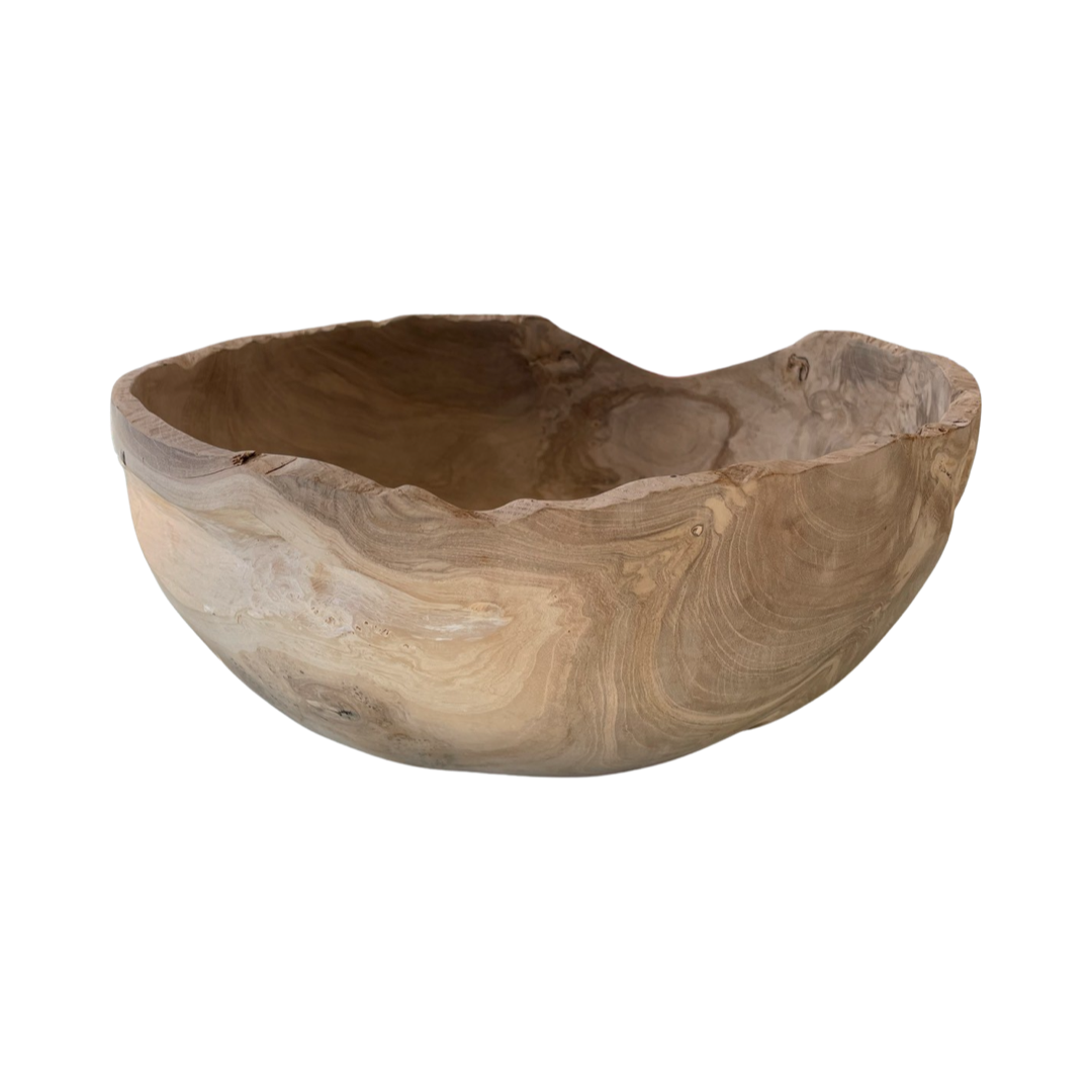 ORGANIC TEAK BOWL | BLEACHED