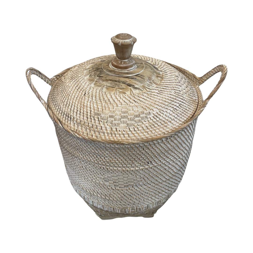 RATTAN BASKET XL | WHITEWASH
