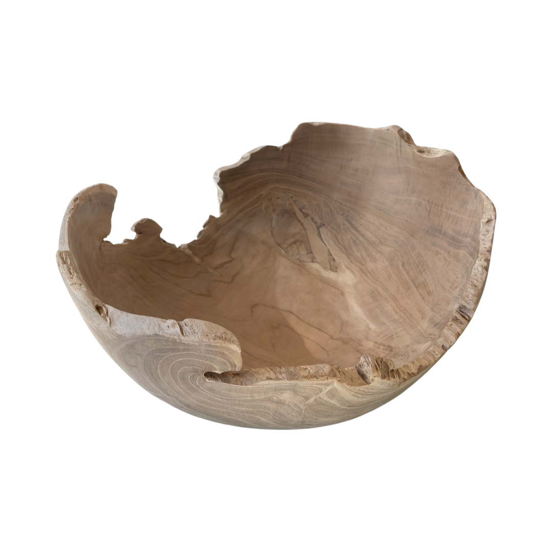 ORGANIC TEAK BOWL | BLEACHED