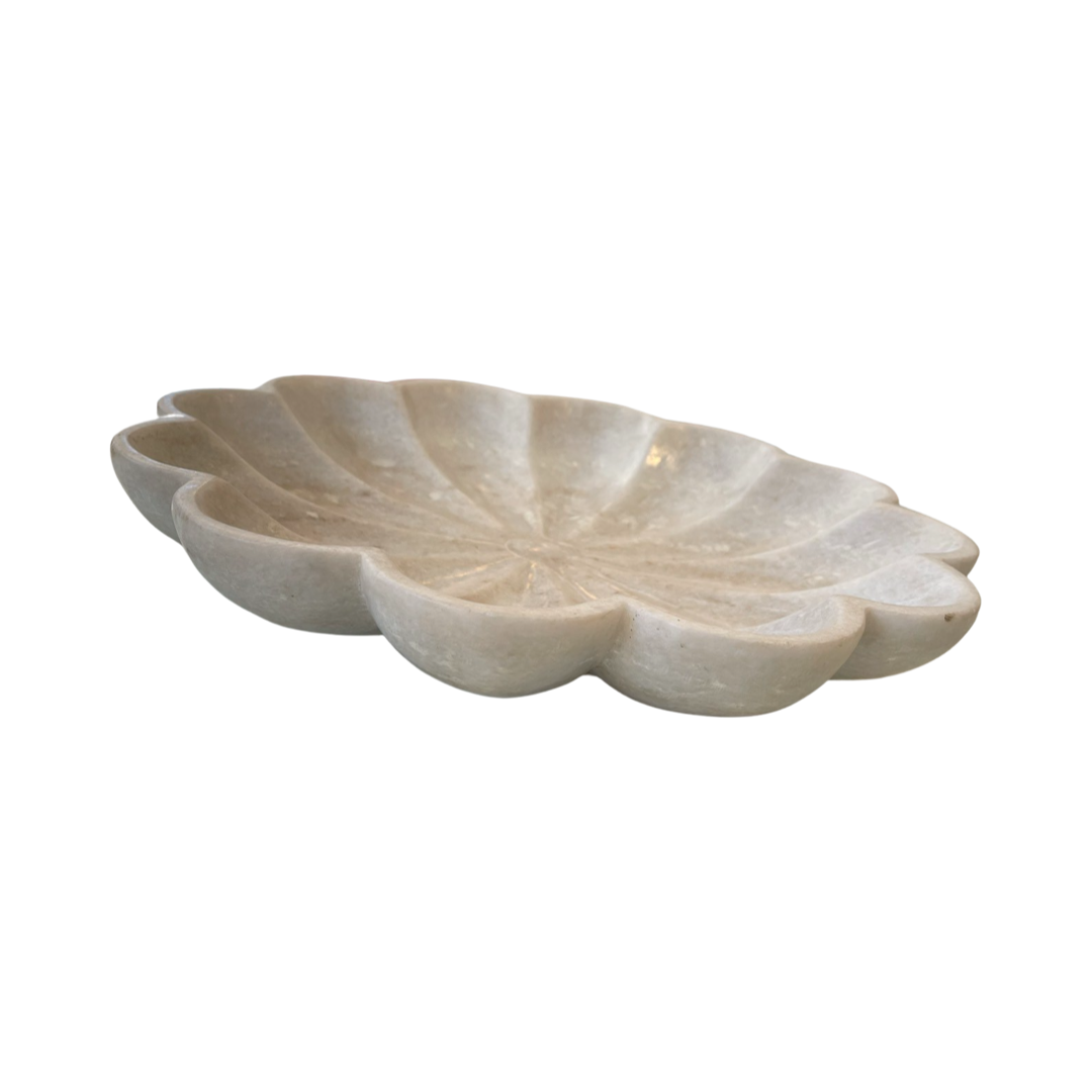 LARGE MARBLE FLOWER BOWL