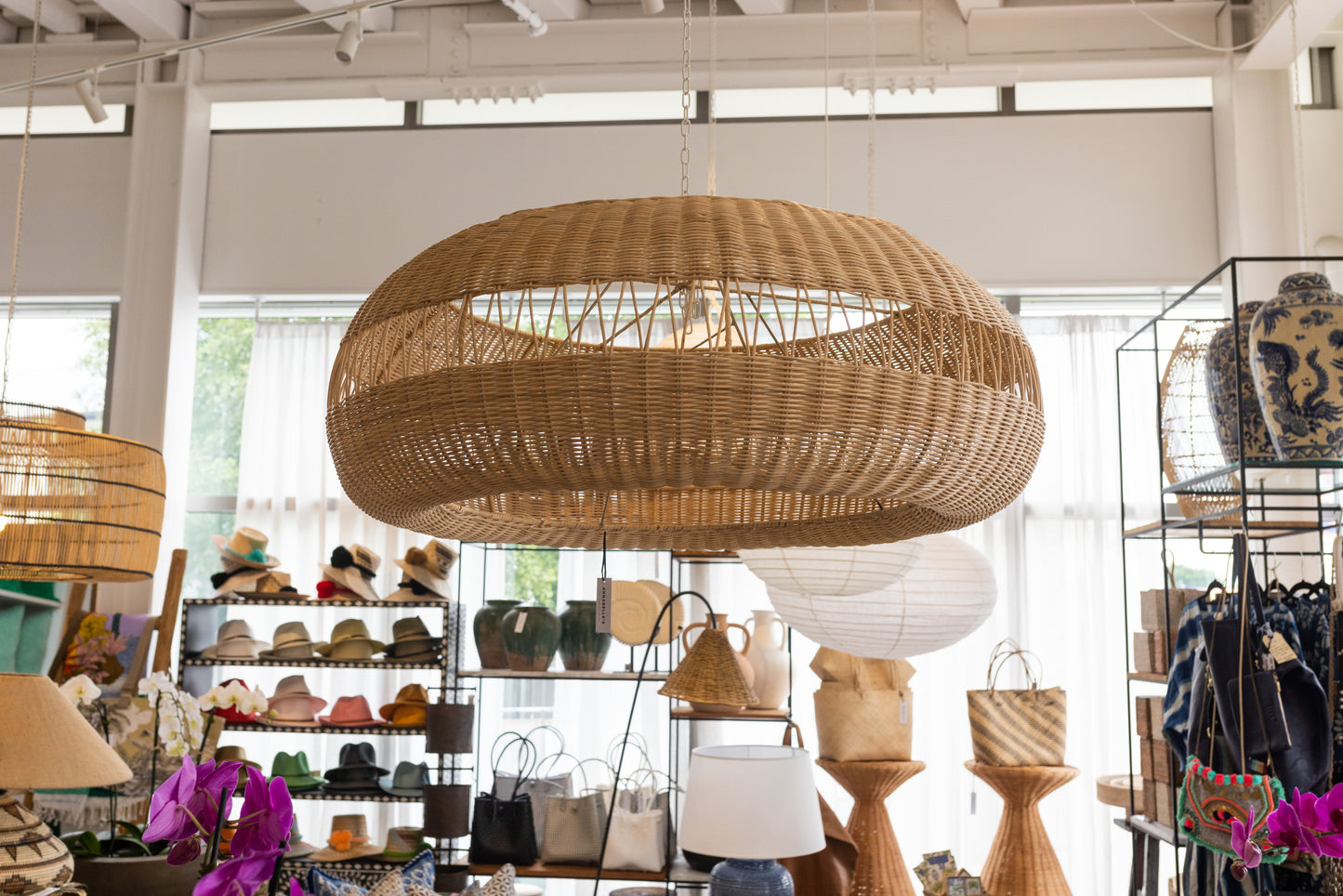 RATTAN DONUT LIGHT SHADE