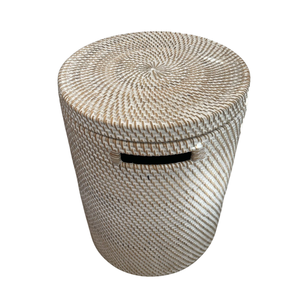 RATTAN BASKET | WHITEWASH