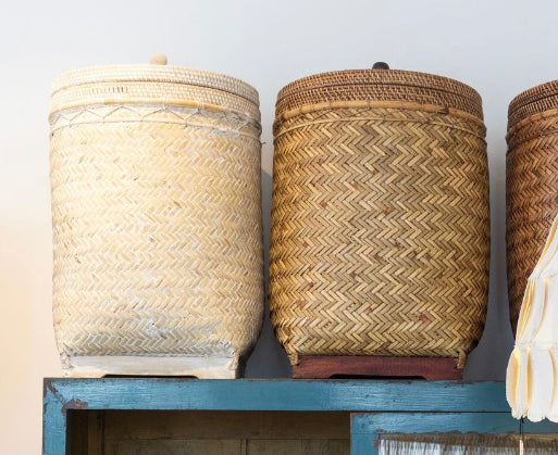 RATTAN BASKET LARGE | BROWN