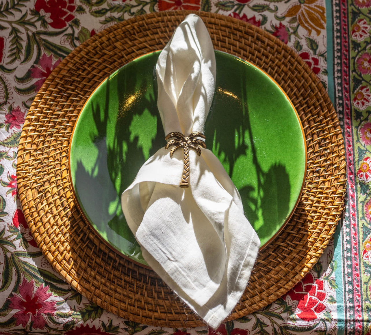 BRASS NAPKIN RING | PALM TREE