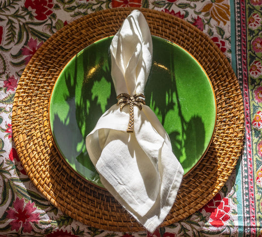 BRASS NAPKIN RING | PALM TREE