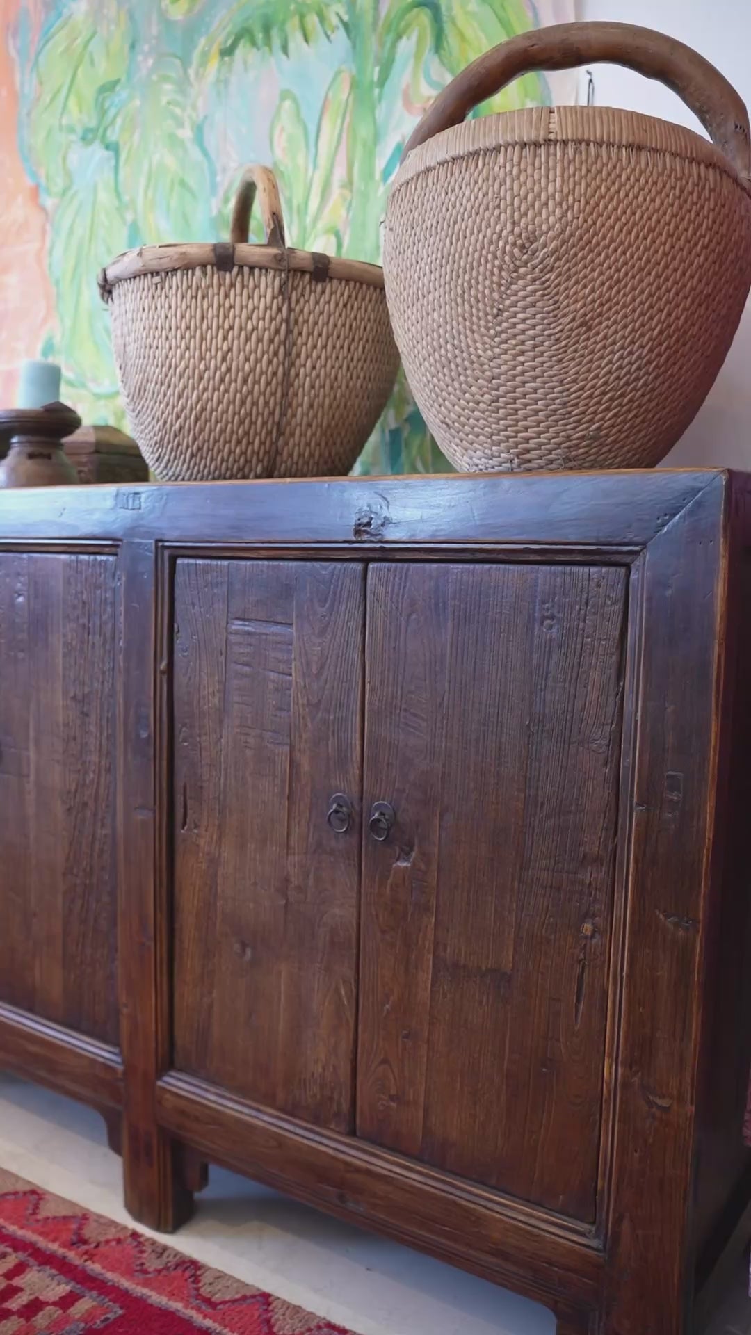 Video - Antique Pine Chinese Six-Door Sideboard | Annabelle's Design Store NZ