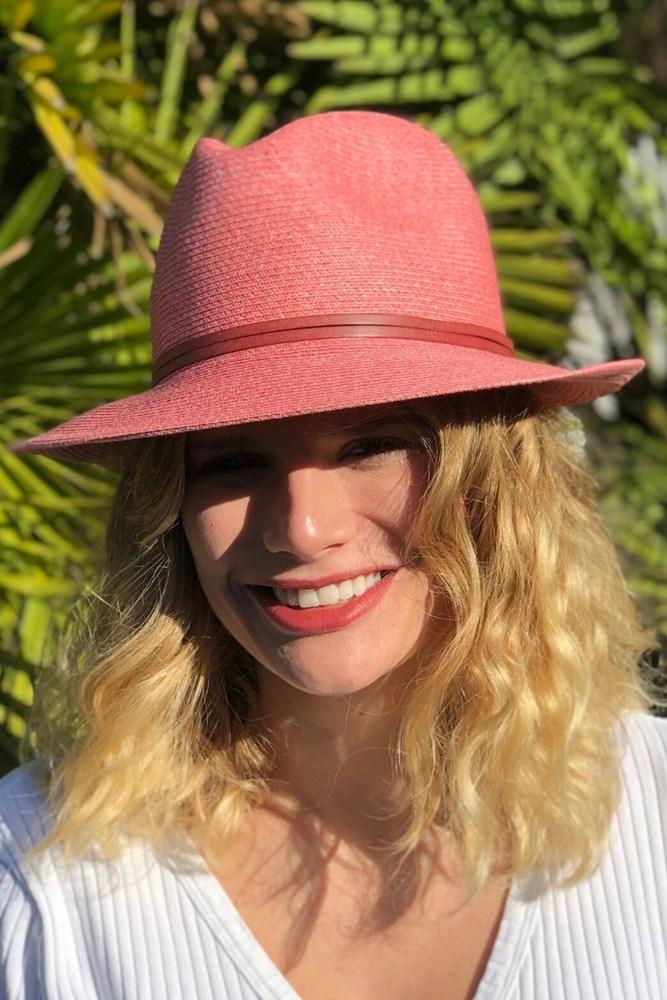 TRAVAUX EN COURS- BORSALINO HAT LEATHER STRAP | ROSA