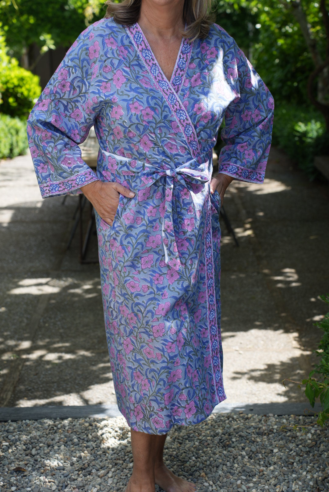 COTTON BLOCK PRINT KIMONO | TWILIGHT BLOOM