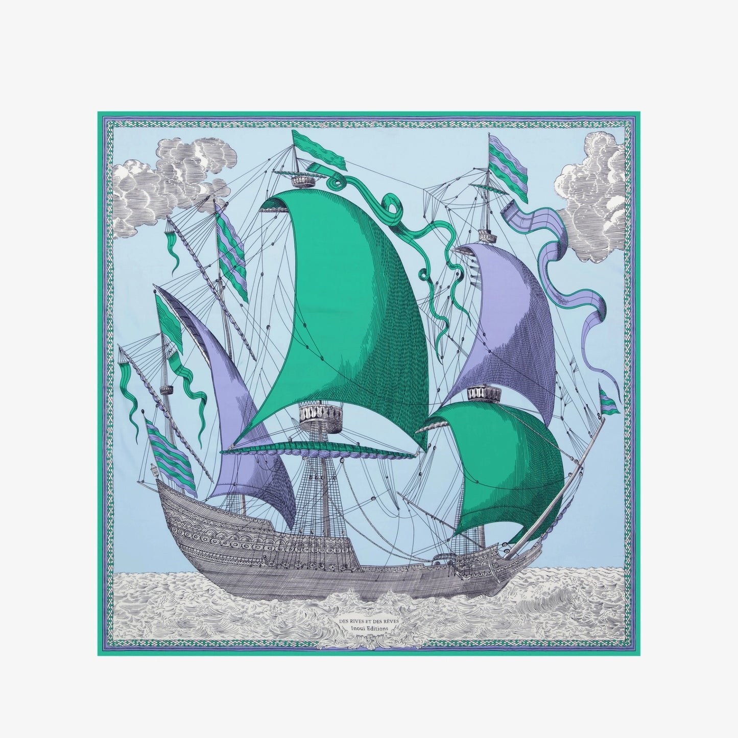 DES RIVES ET DES REVEA Scarf- GREEN by Inouï Edition