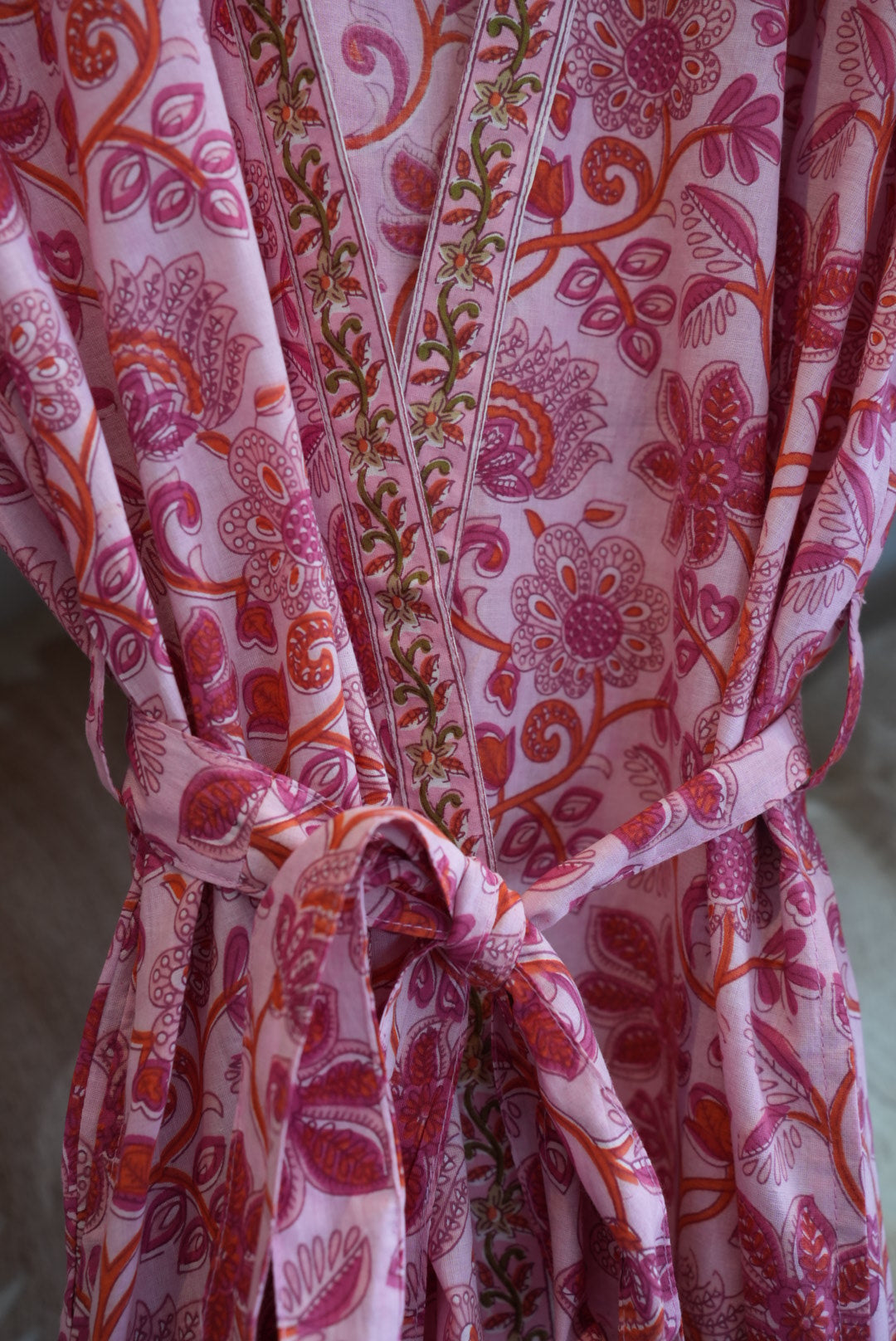 COTTON BLOCK PRINT KIMONO | PINK