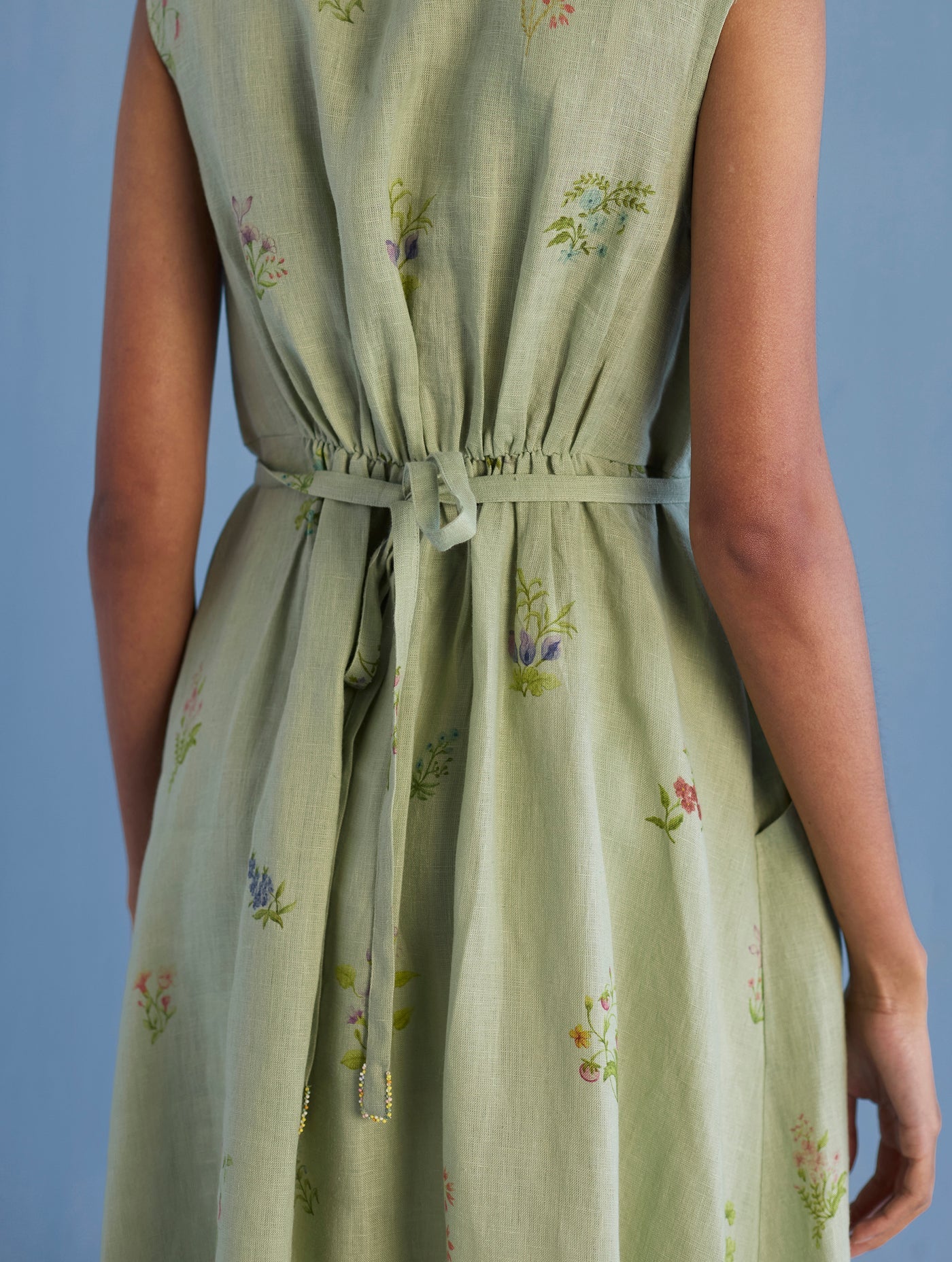 MEMA SHAWL COLLAR DRESS | SAGE