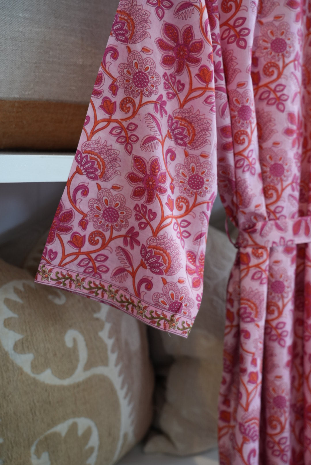 COTTON BLOCK PRINT KIMONO | PINK