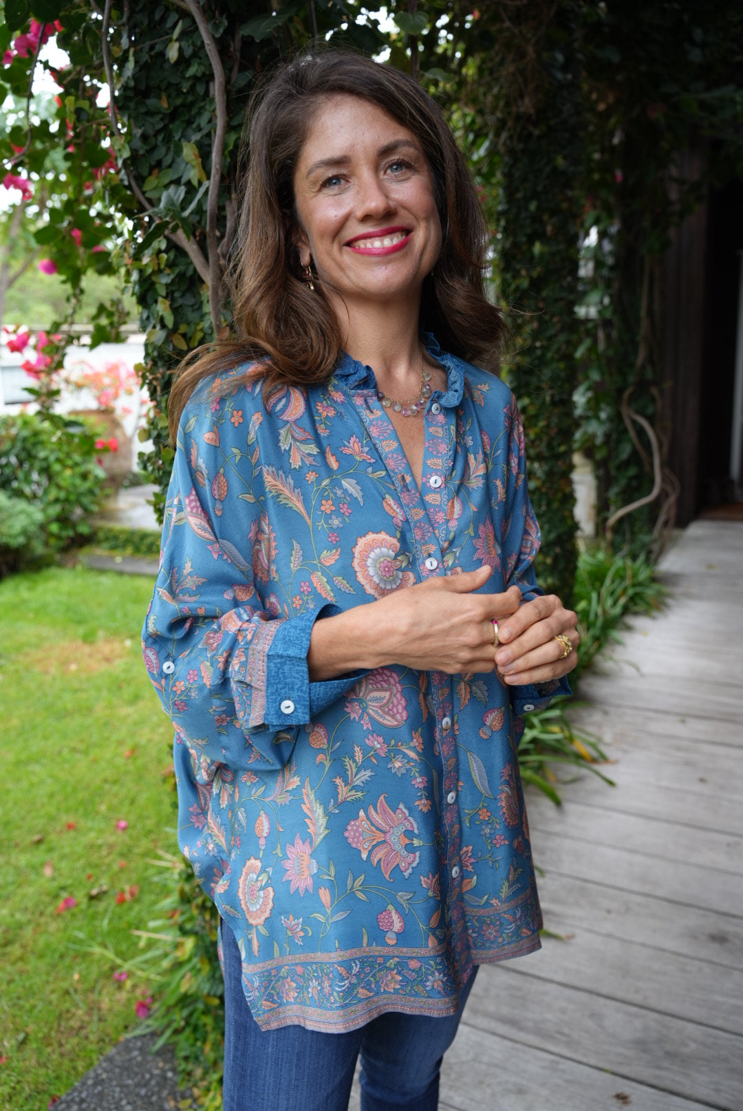 SILK SHIRT | CORNFLOWER BLUE
