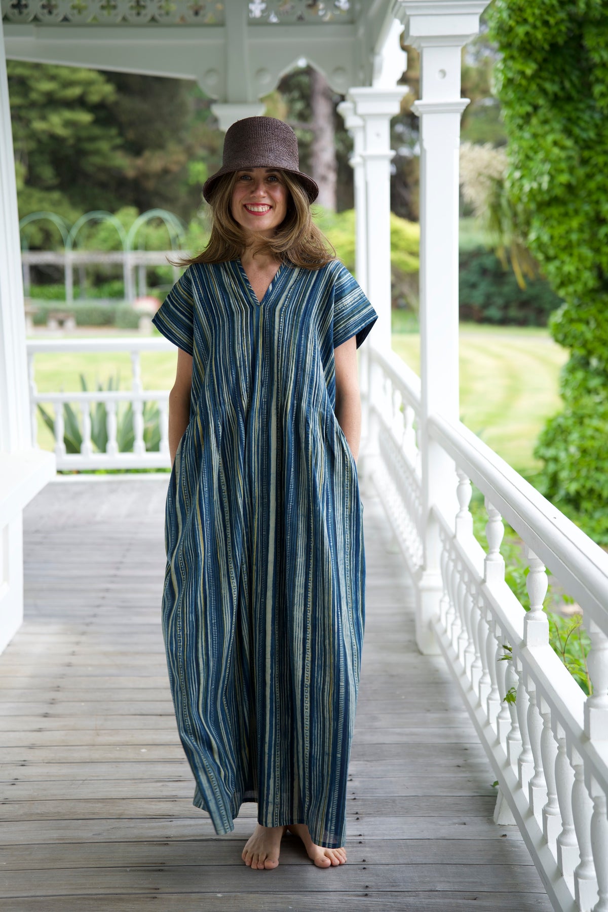BILLIE DRESS | INDIGO YELLOW | HAND BLOCK PRINT COTTON