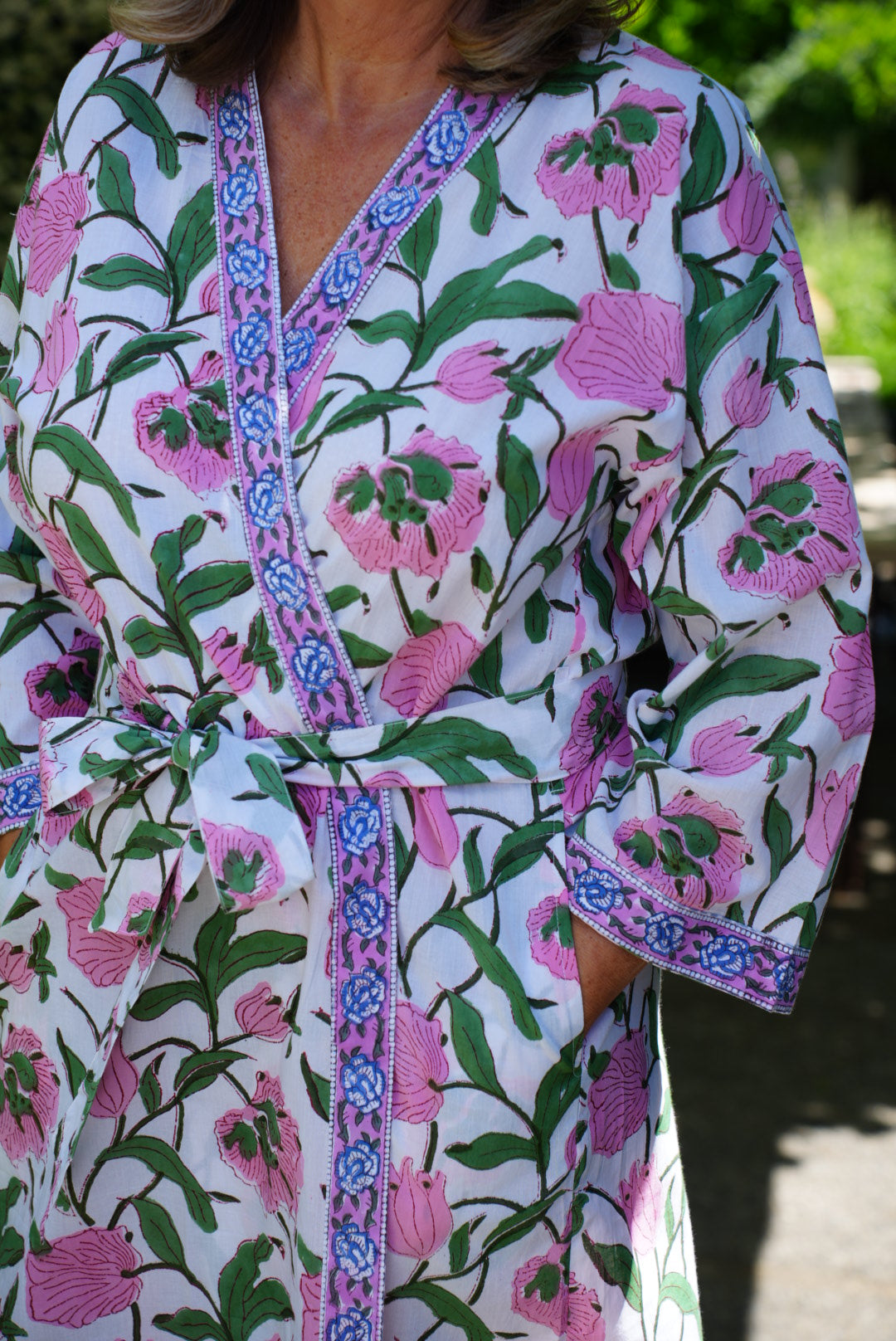 COTTON BLOCK PRINT KIMONO | LILY GARDEN