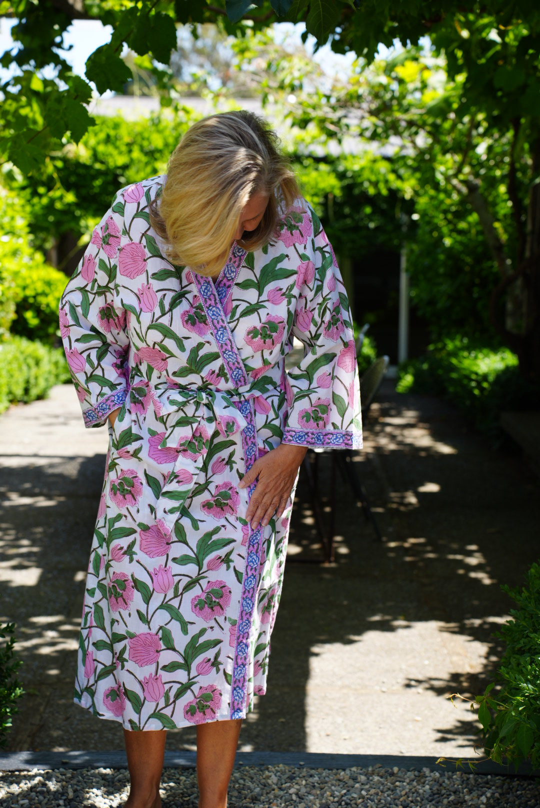 COTTON BLOCK PRINT KIMONO | LILY GARDEN