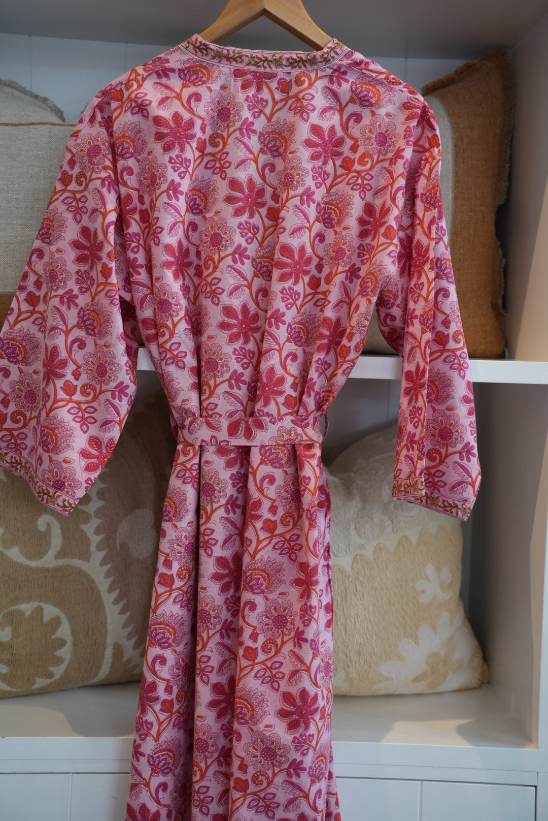 COTTON BLOCK PRINT KIMONO | PINK