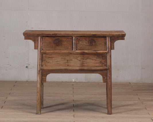 ANTIQUE CONSOLE TABLE w DRAWERS