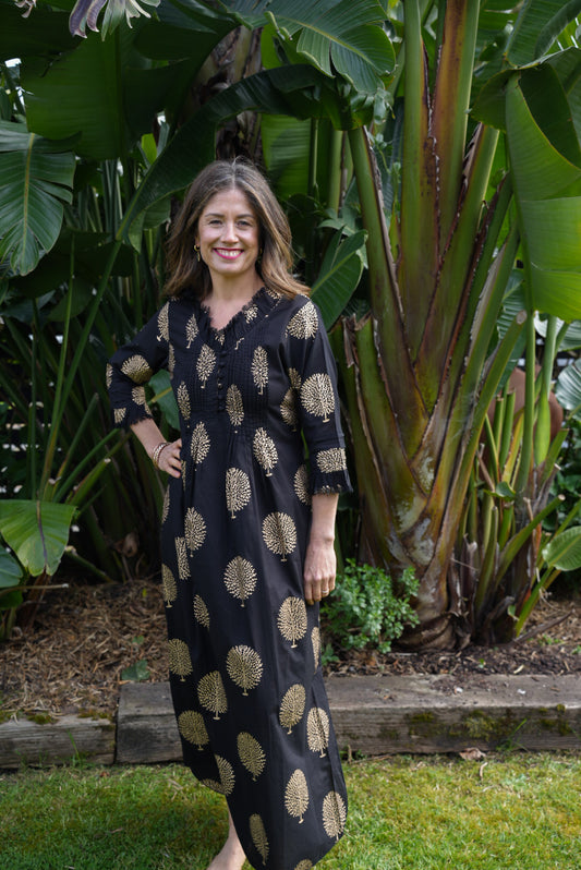 SIENNA DRESS | BLACK GOLD
