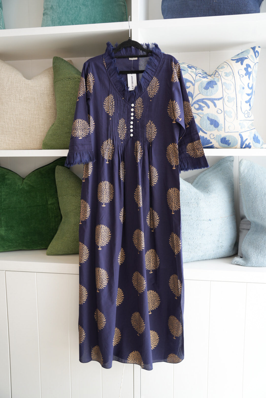 SIENNA COTTON DRESS | NAVY GOLD