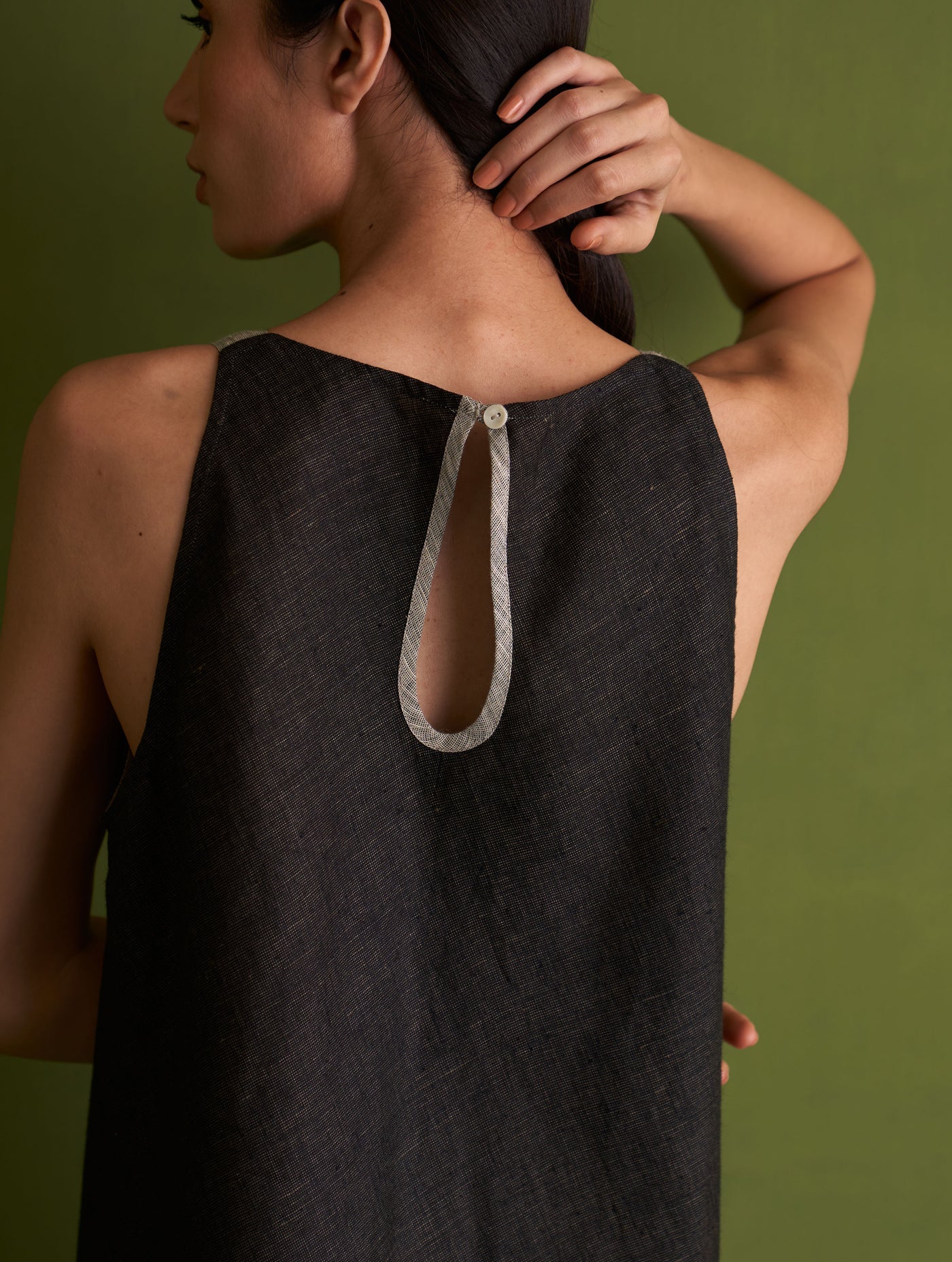 NIZA LINEN DRESS | CHARCOAL