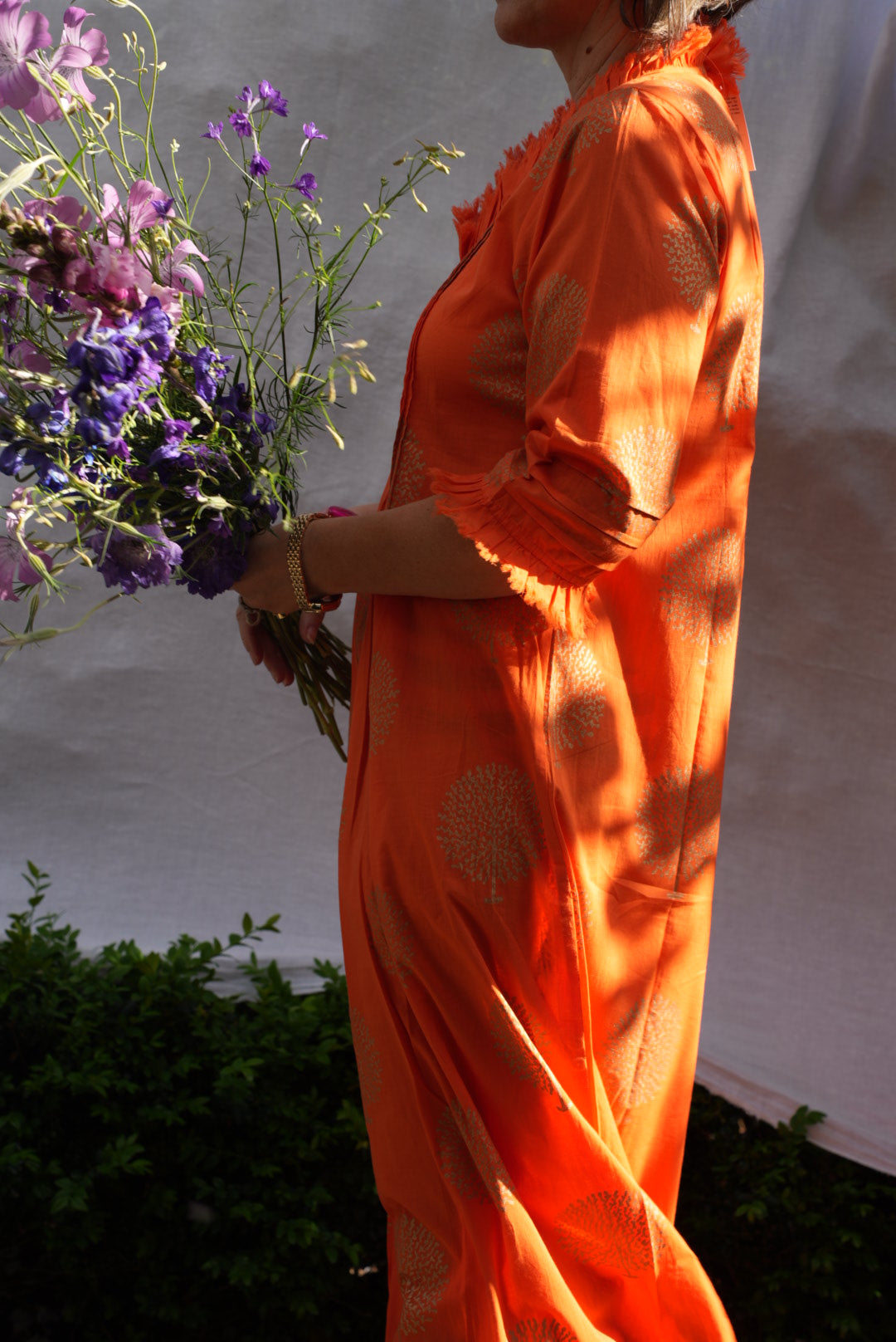 SIENNA COTTON DRESS | ORANGE GOLD