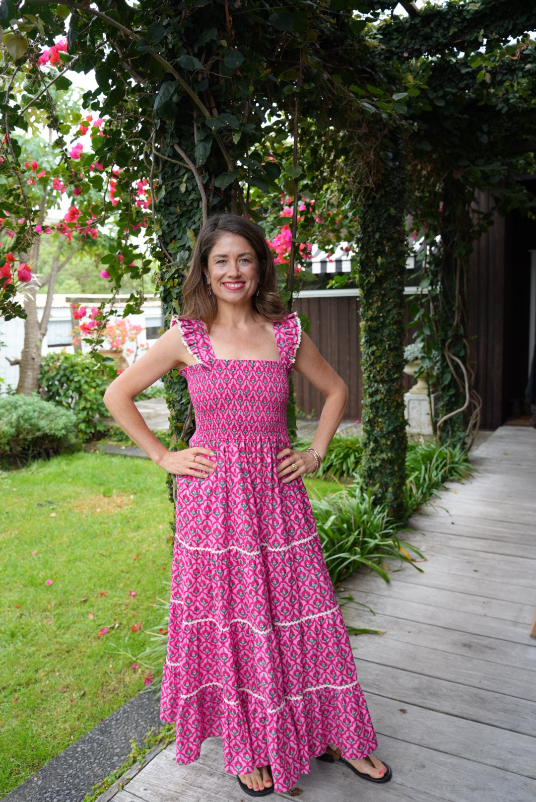FLORENCE SMOCKED DRESS | PINK EMERALD