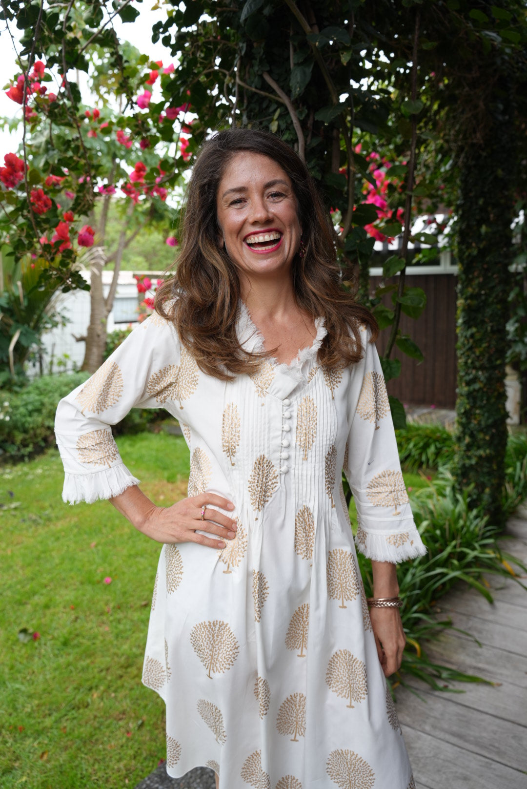 SIENNA MID DRESS | WHITE GOLD