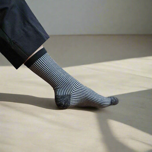 KLUE Lurex Socks | Stripe Black