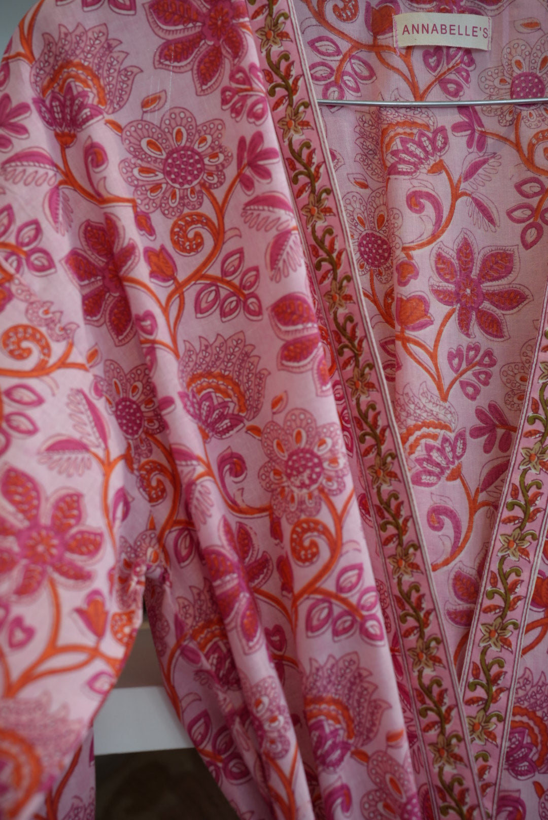 COTTON BLOCK PRINT KIMONO | PINK