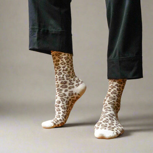 KLUE Lurex Socks | Leopard Beige