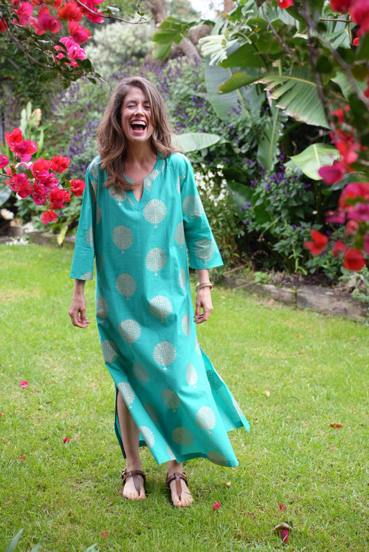 NICKY DRESS | TURQUOISE GOLD