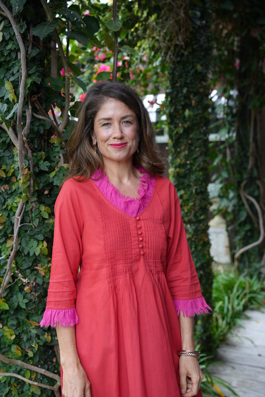 SIENNA DRESS | ORANGE PINK