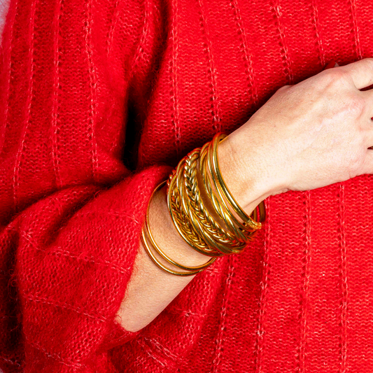 BUDDHIST BANGLE | BRAID | GOLD