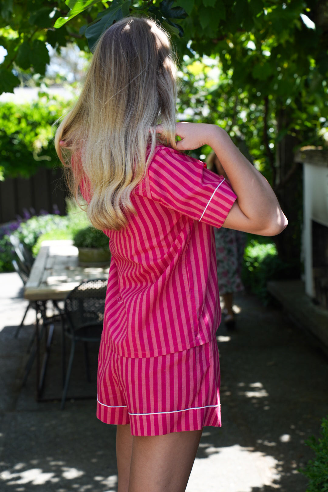 COTTON PJS | PINK STRIPE | SHORT