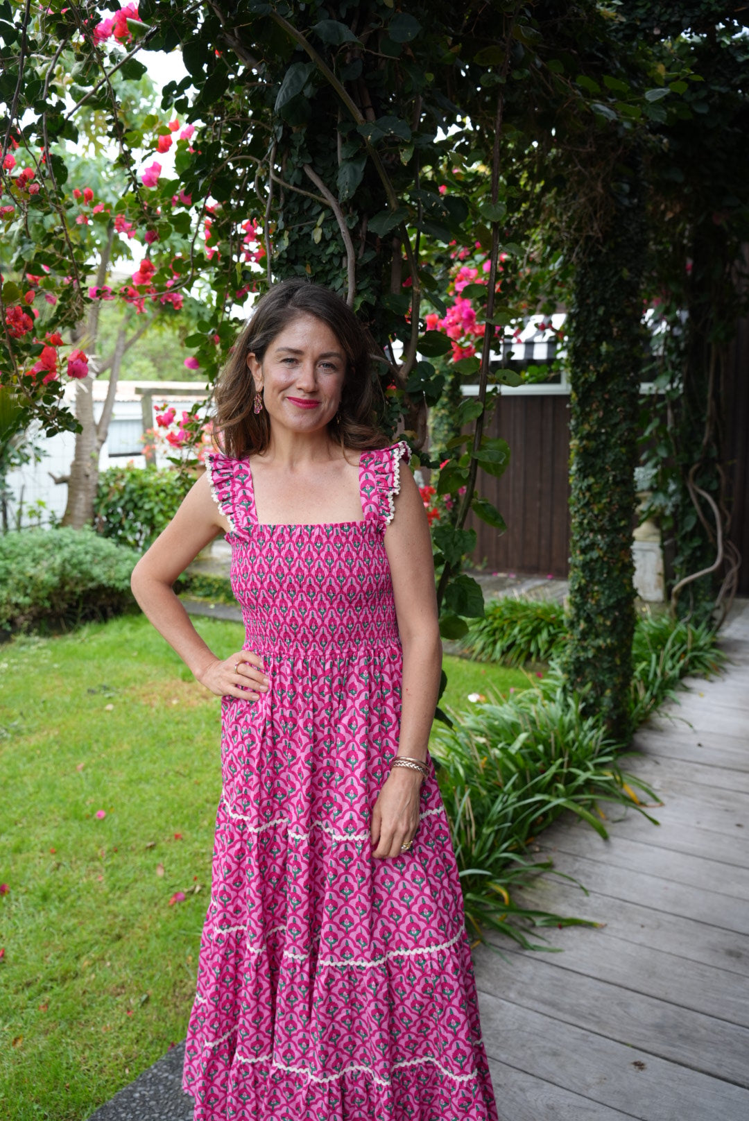 FLORENCE SMOCKED DRESS | PINK EMERALD