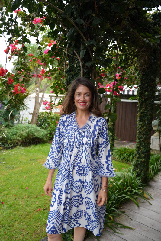 SIENNA MID DRESS | IKAT INDIGO