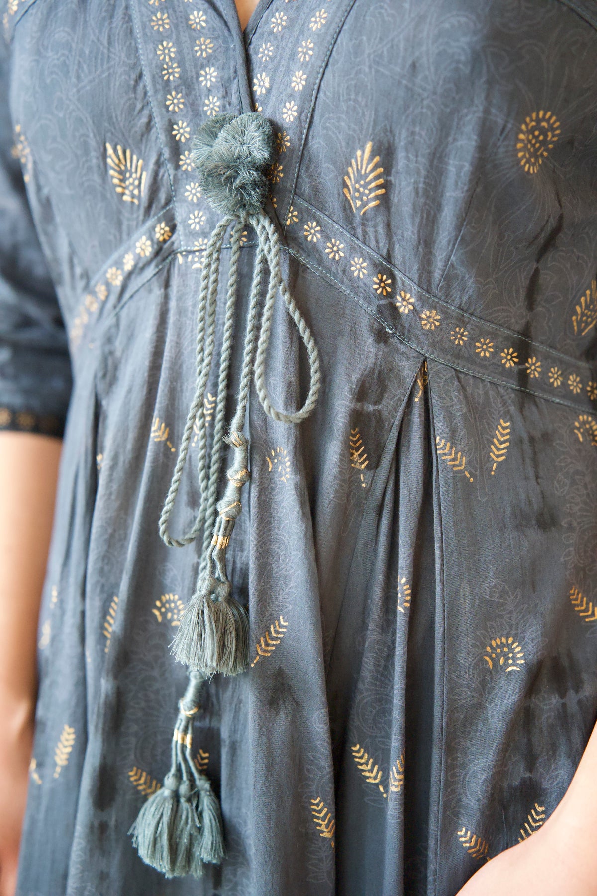 ANNABEL DRESS | CHARCOAL & GOLD