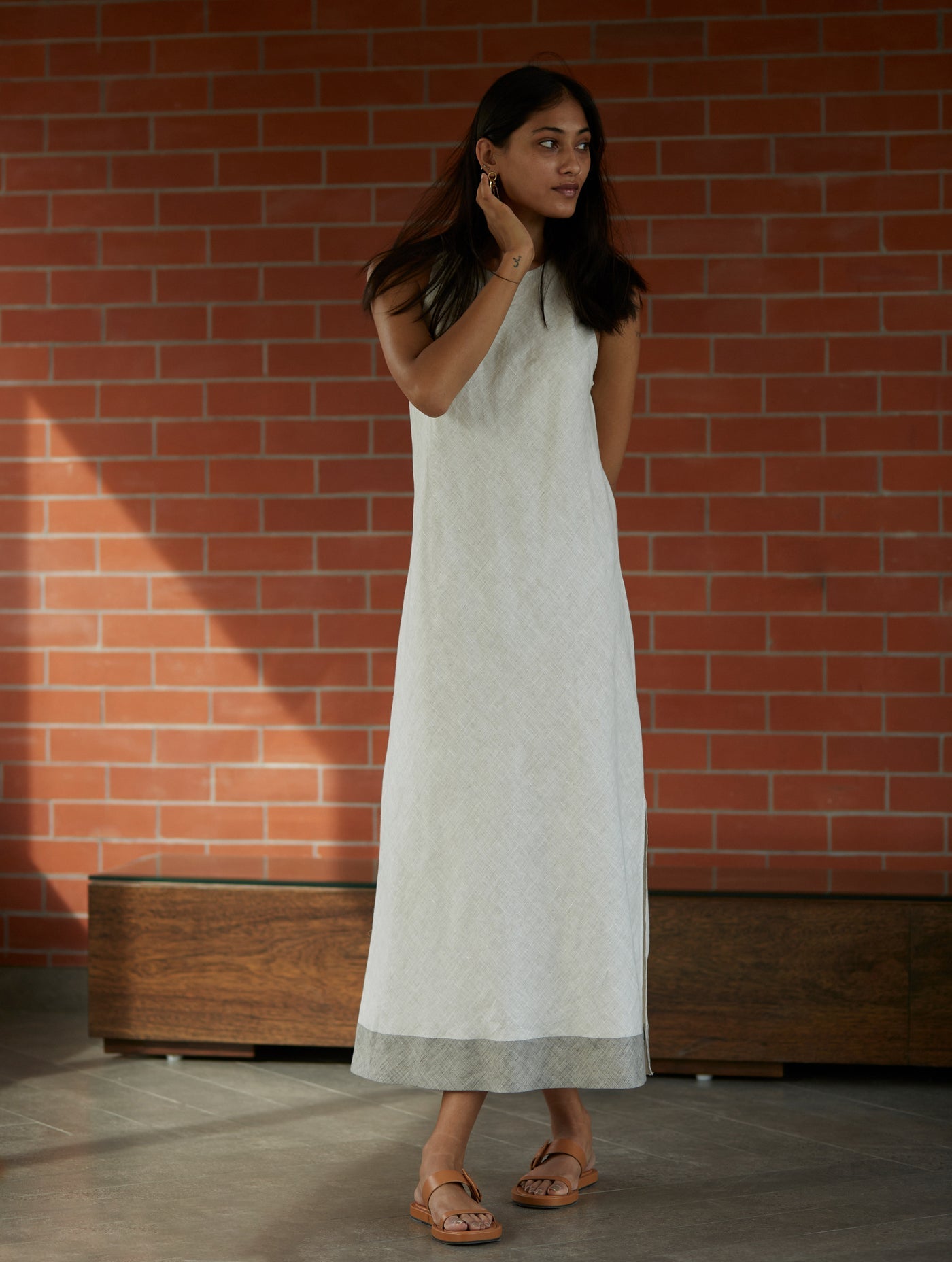 NIZA LINEN DRESS | OFF WHITE