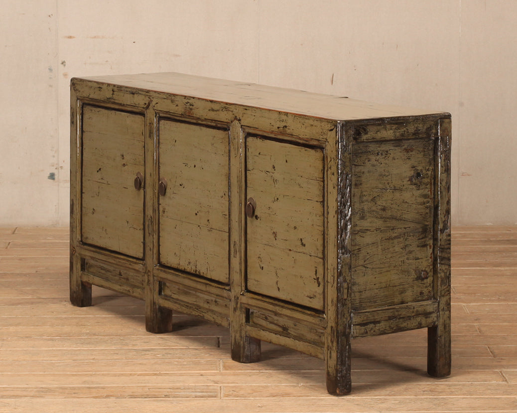 ANTIQUE THREE DOOR CABINET | ARTICHOKE