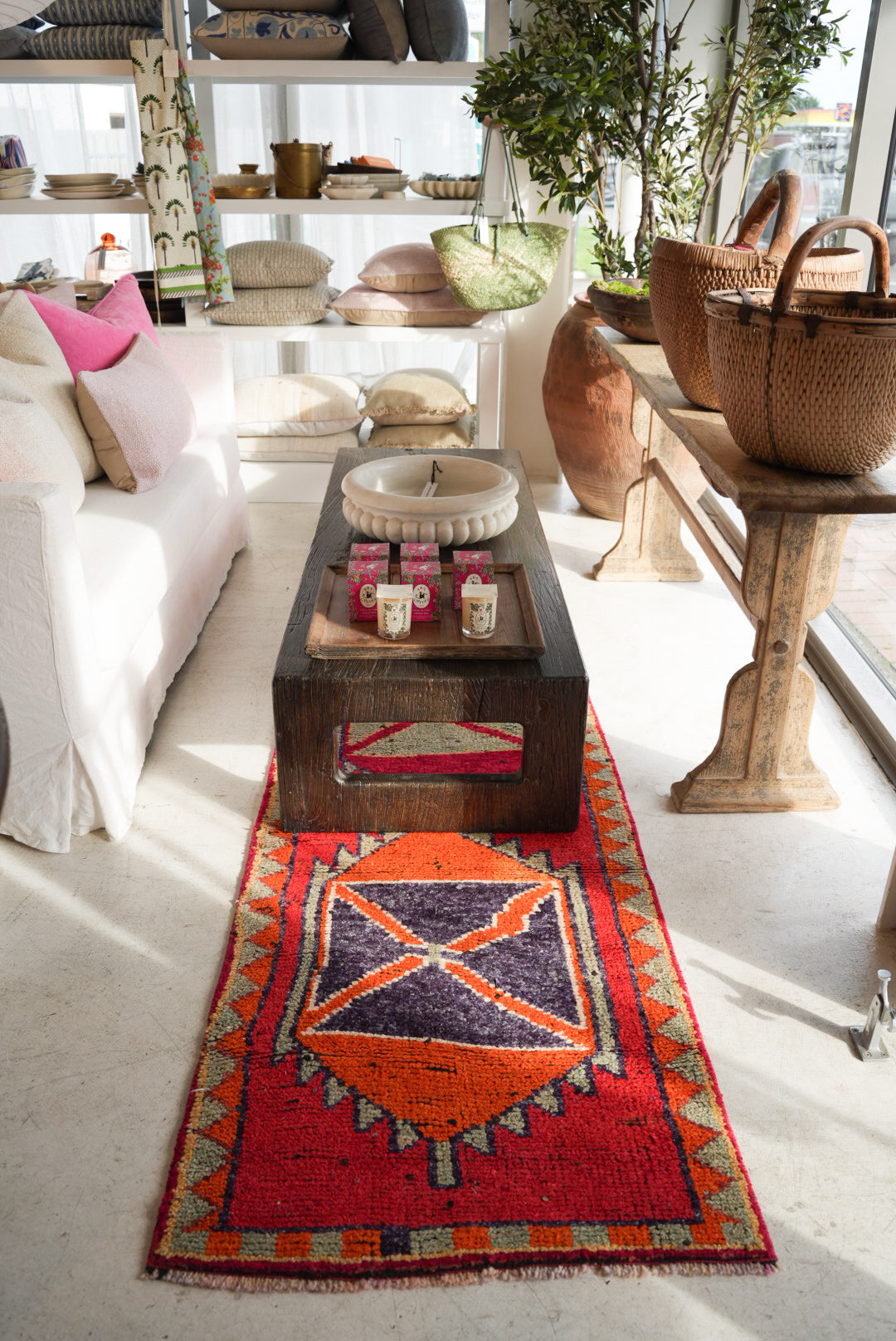 TURKISH RUG | PINK ORANGE BLUE