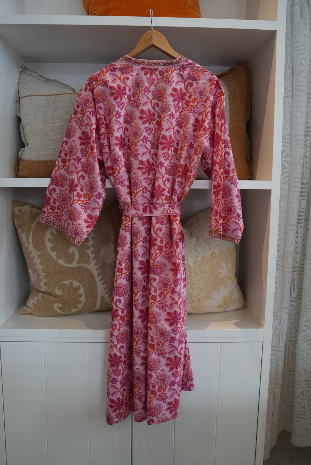 COTTON BLOCK PRINT KIMONO | PINK