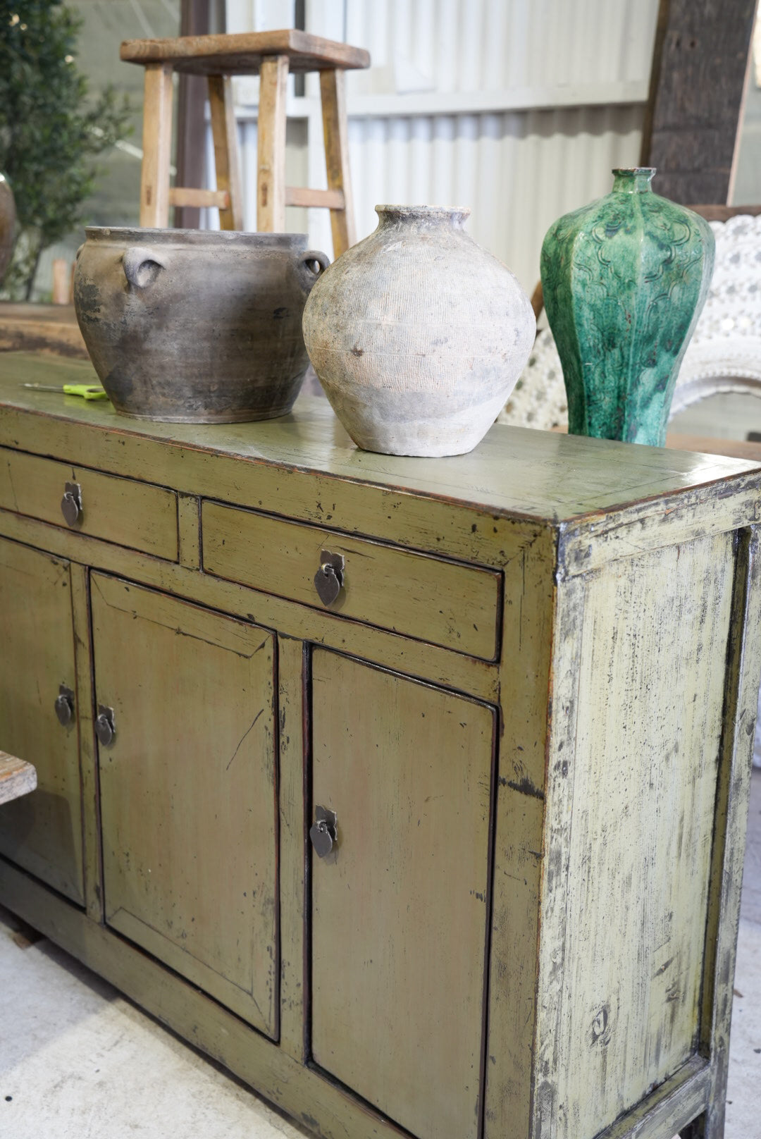 ANTIQUE FOUR DOOR CABINET | ARTICHOKE