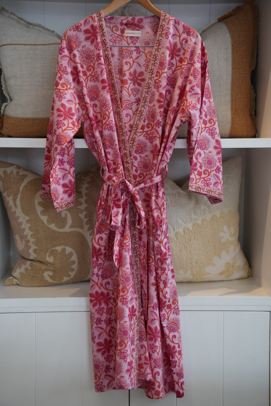 COTTON BLOCK PRINT KIMONO | PINK