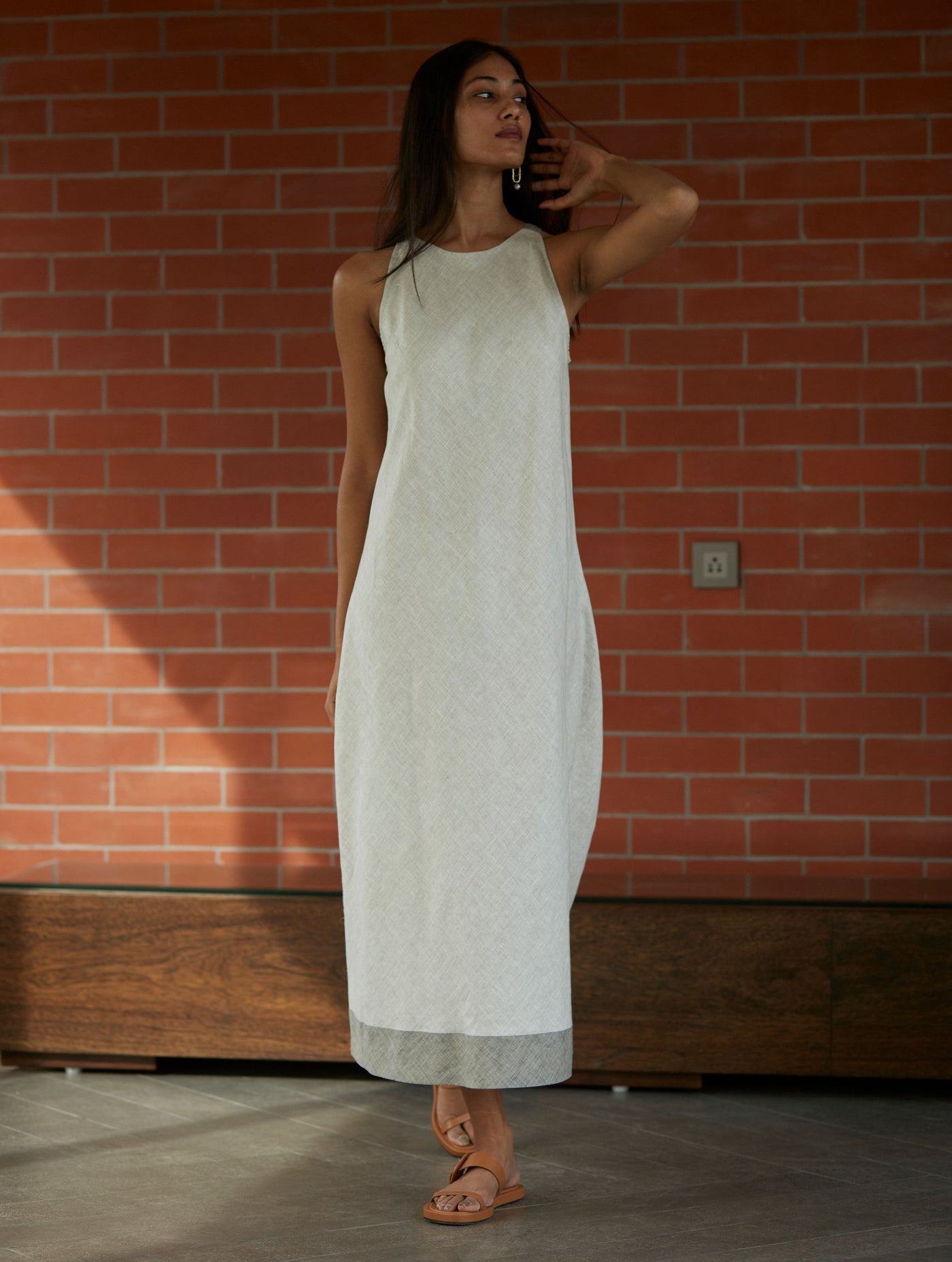 NIZA LINEN DRESS | OFF WHITE