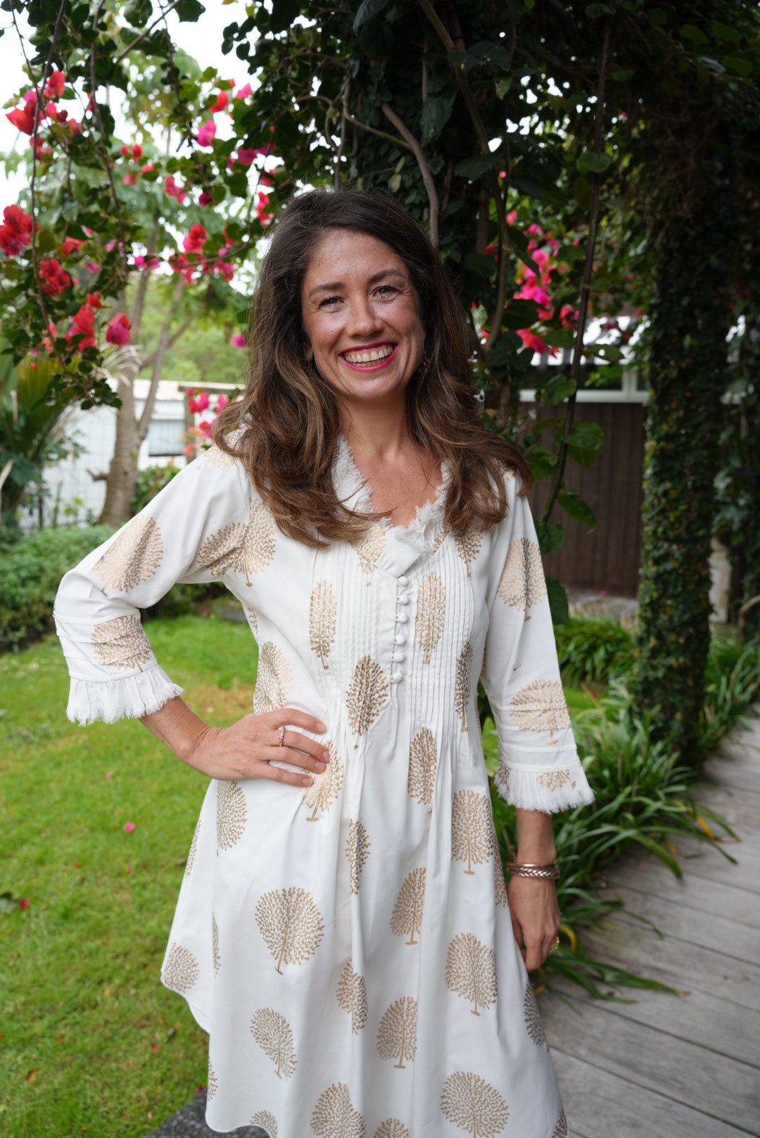 SIENNA MID DRESS | WHITE GOLD