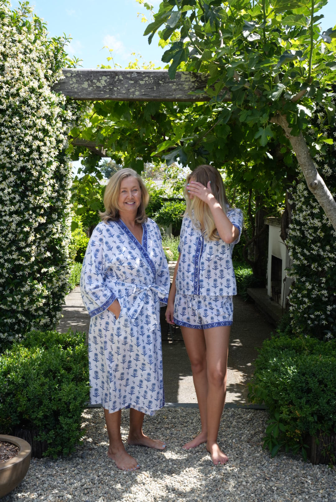 COTTON BLOCK PRINT KIMONO | INDIGO