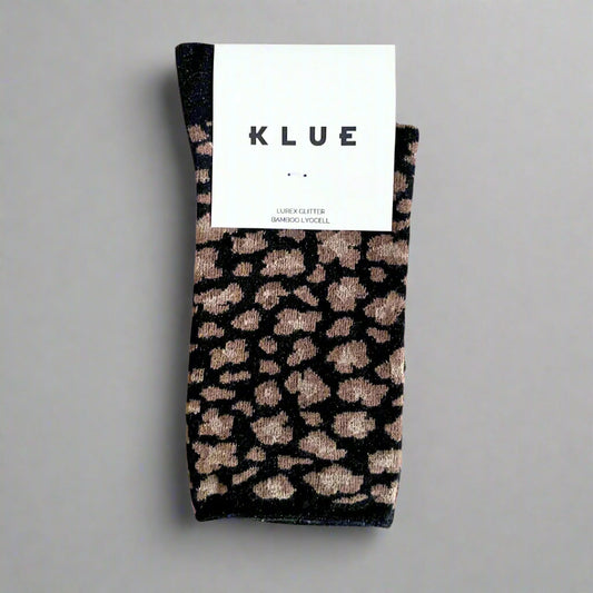 KLUE Lurex Socks | Leopard Black