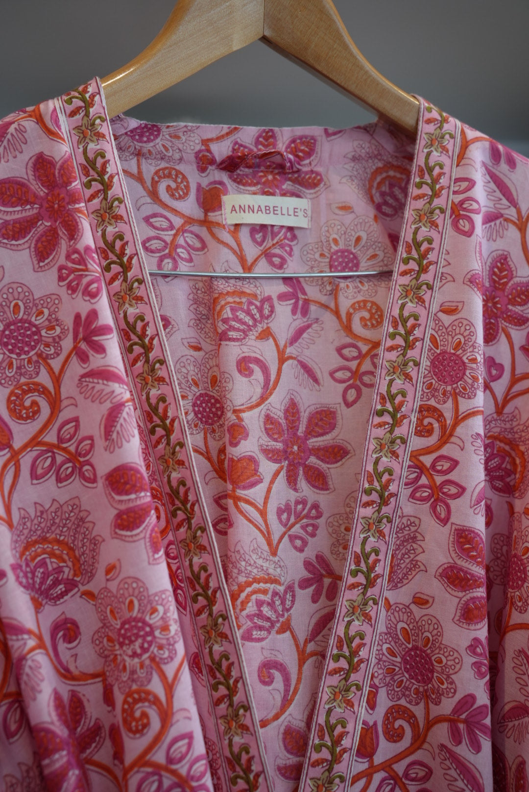 COTTON BLOCK PRINT KIMONO | PINK