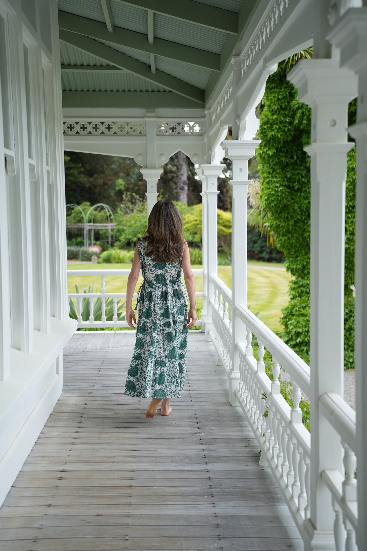 LUCIA DRESS | GREEN FLORAL | FREE SIZE